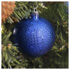 Kit 2 Bolas Enfeite Natalino Árvore De Natal 70mm Azul Escuro