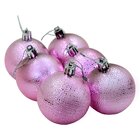 Kit 2 Bolas Enfeite Natalino Árvore Natal 70mm Rosa