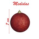 Kit 2 Bolas Enfeite Natalino Árvore Natal Glitter Vermelho 70