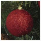 Kit 2 Bolas Enfeite Natalino Árvore Natal Glitter Vermelho 70
