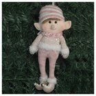 Kit 2 Boneco Pendente Natal Duende Papai Noel Rosa 33cm