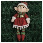 Kit 2 Boneco Pendente Natal Mamãe Duende Vermelho 33cm
