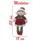 Kit 2 Boneco Pendente Natal Mamãe Duende Vermelho 33cm