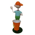 Kit 2 Bonecos Com Bicicleta Para Enfeitar Decorar Jardim