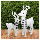 Kit 2 Bonecos Natal Enfeite Decoração Natalina Rena Felpuda