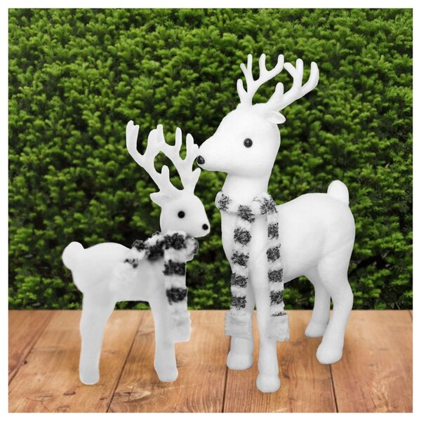 Kit 2 Bonecos Natal Enfeite Decoração Natalina Rena Felpuda