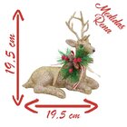 Kit 2 Bonecos Natal Rena Natalina Glitter Dourado 19,5cm