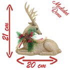 Kit 2 Bonecos Natal Rena Natalina Glitter Dourado 21cm