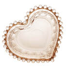 Kit 2 Bowl Tigela De Vidro Coração Âmbar Metalizado Lyor