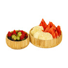 Kit 2 Bowls Canelado De Bambu - 15cm E 19cm Natural U