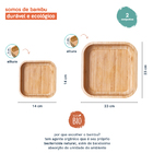 Kit 2 Bowls Quadrados De Bambu - Oikos Natural U