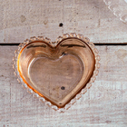 Kit 2 Bowls Tigelas Cristal De Chumbo Coracao Ambar Metalizad