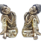 Kit 2 Buda Tailandês Meditando Cobre Contemplando 13 Cm