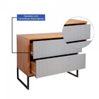 Kit 2 Buffet Minimalista 2 Gavetas Charlote Cinamomo/grafite
