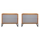 Kit 2 Buffet Minimalista 2 Gavetas Charlote Cinamomo/grafite