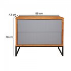 Kit 2 Buffet Minimalista 2 Gavetas Charlote Cinamomo/grafite