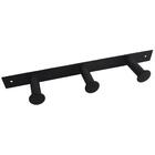 Kit 2 Cabideiros De Parede 3 Ganchos Pretos Multiusos Roupas