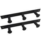 Kit 2 Cabideiros De Parede 3 Ganchos Pretos Multiusos Roupas