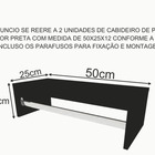 Kit 2 Cabideiros De Parede Em Mdf Preto 50x25x12
