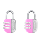 Kit 2 Cadeados Mala Mochila Segredo Numérico 25mm Rosa Stam