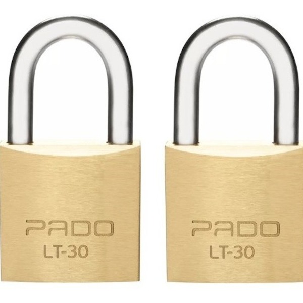Kit 2 Cadeados Pado Latão Lt 30 Mm Não Enferruja Mesma Chave