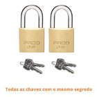 Kit 2 Cadeados Pado Latão Lt 30 Mm Não Enferruja Mesma Chave