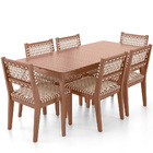 Kit 2 Cadeira Área Externa Cozinha Varanda Corda Náutica Bege