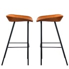 Kit 2 Cadeira Banqueta Alta Com Assento Estofado Em Couro Mar