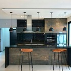 Kit 2 Cadeira Banqueta Alta Com Assento Estofado Em Couro Mar