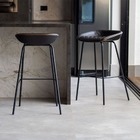 Kit 2 Cadeira Banqueta Alta Com Assento Estofado Em Couro Pre