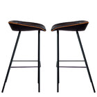 Kit 2 Cadeira Banqueta Alta Com Assento Estofado Em Couro Pre