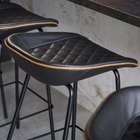 Kit 2 Cadeira Banqueta Alta Com Assento Estofado Em Couro Pre