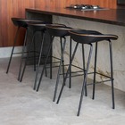 Kit 2 Cadeira Banqueta Alta Com Assento Estofado Em Couro Pre