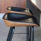 Kit 2 Cadeira Banqueta Alta Com Assento Estofado Em Couro Pre