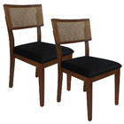 Kit 2 Cadeira De Cozinha Com Tela Estofada Quadrada Preto Júl