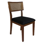 Kit 2 Cadeira De Cozinha Com Tela Estofada Quadrada Preto Júl