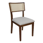 Kit 2 Cadeira De Cozinha Com Tela Natural Estofada Quadrada B