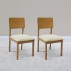 Kit 2 Cadeira De Jantar Pes Madeira Amendoa Nacc