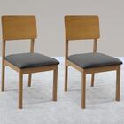 Kit 2 Cadeira De Jantar Pes Madeira Amendoa Nacc