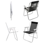 Kit 2 Cadeira De Praia Alta Alumínio Lazy Sannet Preta Mormai