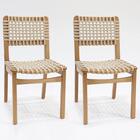 Kit 2 Cadeira Decorativa Corda Nautica Areia Pes Madeira Nacc