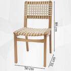 Kit 2 Cadeira Decorativa Corda Nautica Areia Pes Madeira Nacc