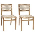 Kit 2 Cadeira Decorativa Corda Nautica Areia Pes Madeira Nacc