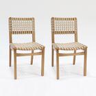 Kit 2 Cadeira Decorativa Corda Nautica Areia Pes Madeira Nacc