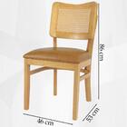 Kit 2 Cadeira Decorativa Tela Tingida Pes Madeira Amendoa Nacc