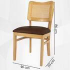 Kit 2 Cadeira Decorativa Tela Tingida Pes Madeira Amendoa Nacc