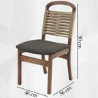 Kit 2 Cadeira Decorativa Vinil Corda Nautica Pes Madeira Pinh