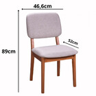 Kit 2 Cadeira Decorativa Zoe Estofada Em Madeira Maciça Facil