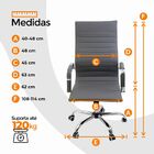 Kit 2 Cadeira Escritório Esteirinha Giratória Alta - Cinza