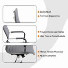 Kit 2 Cadeira Escritório Esteirinha Giratória Alta - Cinza